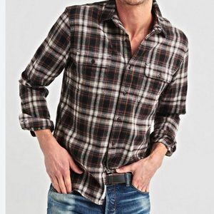 Lucky brand Santa Fe western style snap button long sleeve blue grey shirt XL